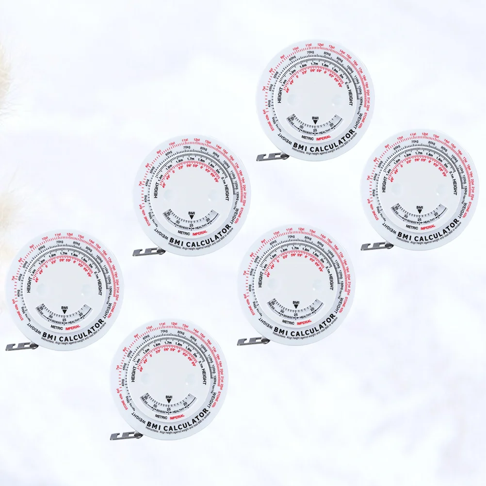 6PCS Round Retractable Body Mass Index Tape Measure Waistline Body Fat Scale BMI Tape Measure for Sewing Tailor Fitness
6PCS Round Retractable Body Mass Index Tape Measure Waistline Body Fat Scale BMI Tape Measure for Sewing Tailor Fitness