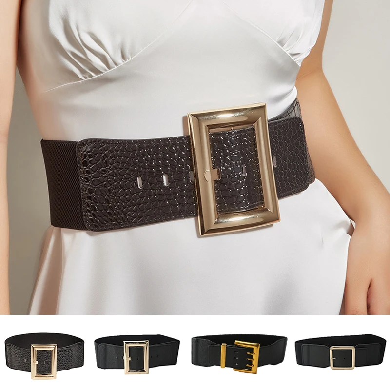 Fashion Stretch Belt Golden Buckle Cummerbunds Dress Sweater Coat Decorative Waistbands Pu Leather Slimming Waist Strap Newest
Fashion Stretch Belt Golden Buckle Cummerbunds Dress Sweater Coat Decorative Waistbands Pu Leather Slimming Waist Strap Newest