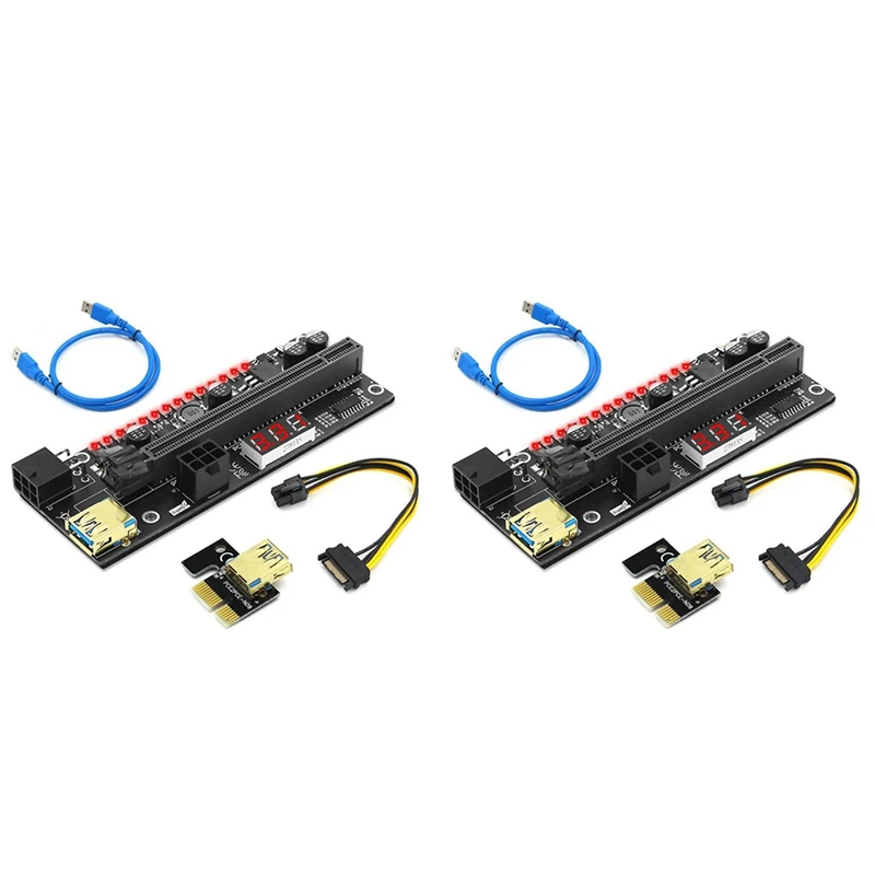 PCIE Riser 1X To 16X Graphics Extension Card With 3.3V Digital Display And 3528 Flash LED For Bitcoin GPU Mining 2Set
PCIE Riser 1X To 16X Graphics Extension Card With 3.3V Digital Display And 3528 Flash LED For Bitcoin GPU Mining 2Set