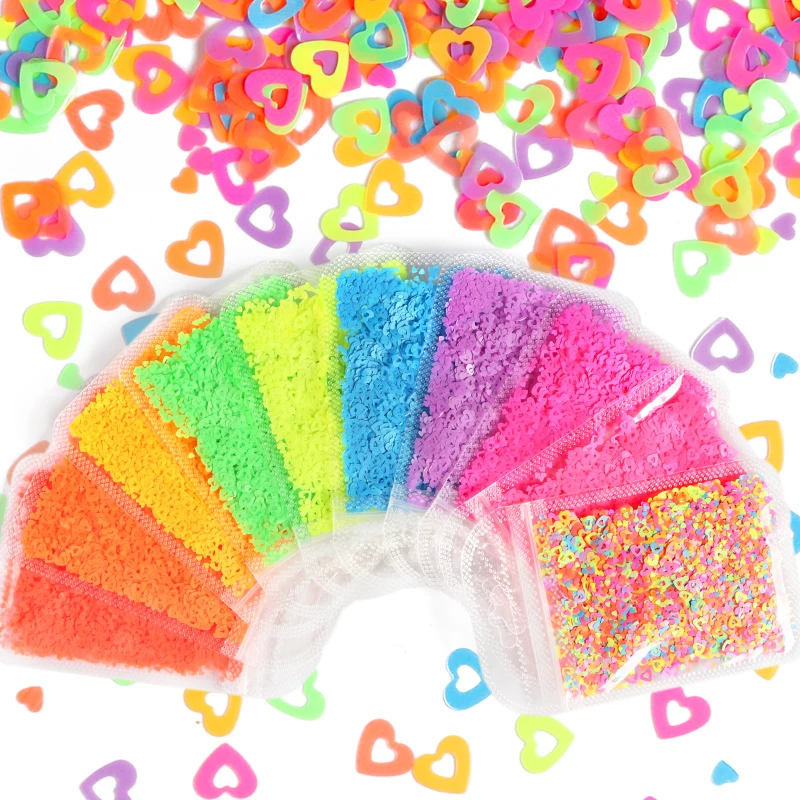 10pcs/set Fluorescent Resin Sequins Hollow Love Heart Glitter Epoxy Resin Decor Slime Flake DIY Nail Art Jewelry Making Supplies 
10pcs/set Fluorescent Resin Sequins Hollow Love Heart Glitter Epoxy Resin Decor Slime Flake DIY Nail Art Jewelry Making Supplies