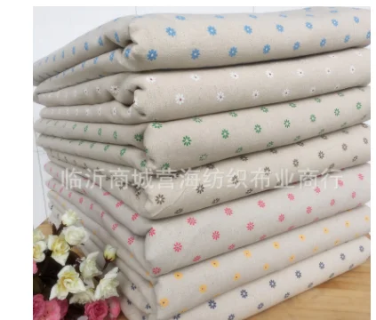 Фото Семицветная льняная Маргаритка товары для домашнего текстиля фоновая ткань с