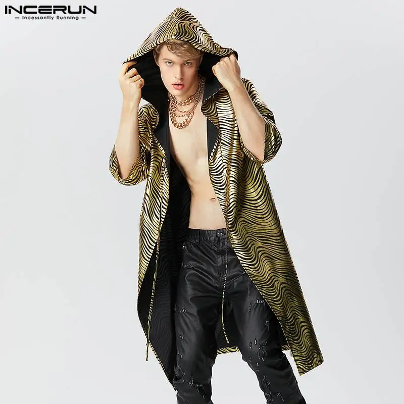 Men Thin Trench Printing Hooded 3/4 Sleeve Open Stitch Cardigan Outerwear Streetwear 2023 Loose Fashion Male Coats INCERUN S-5XL
Men Thin Trench Printing Hooded 3/4 Sleeve Open Stitch Cardigan Outerwear Streetwear 2023 Loose Fashion Male Coats INCERUN S-5XL
