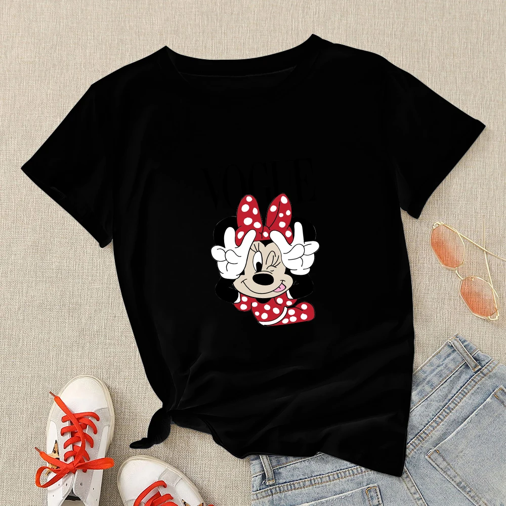 Disney Black White Mickey Mouse Minnie Cartoon T-shirt Fashion Boys Girls Korean Version Short Sleeve Top Summer 2022 Cute Tees 
Disney Black White Mickey Mouse Minnie Cartoon T-shirt Fashion Boys Girls Korean Version Short Sleeve Top Summer 2022 Cute Tees