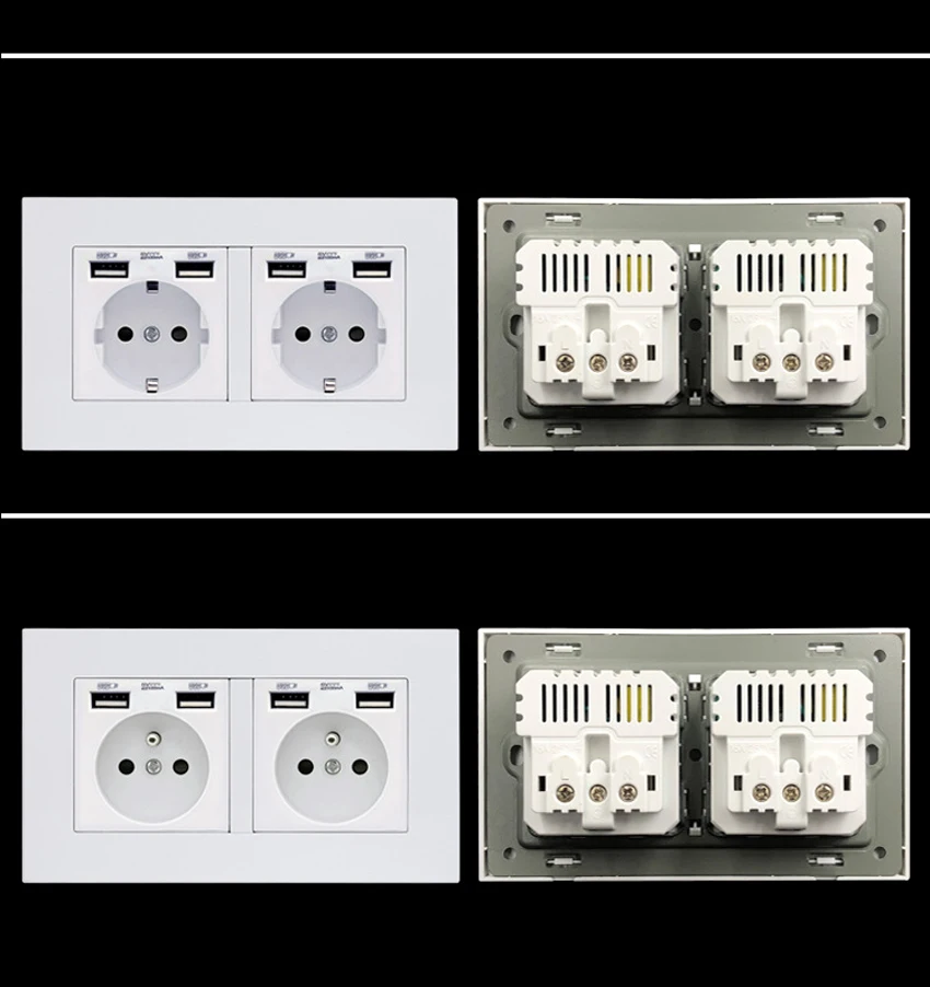 50pcs EU Standard USB socket, Double Outlet, Quality power panel AC 110~250V 146mm * 86mm,Double frame Wall USB Power Outlet
50pcs EU Standard USB socket, Double Outlet, Quality power panel AC 110~250V 146mm * 86mm,Double frame Wall USB Power Outlet