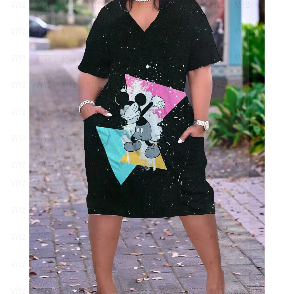 Sexy Fashion Dress Women Fashion V Neck Summer Knee Length Short Sleeves Cute Disney Mickey Dress Bohemian Beach Sunset Dress
Sexy Fashion Dress Women Fashion V Neck Summer Knee Length Short Sleeves Cute Disney Mickey Dress Bohemian Beach Sunset Dress