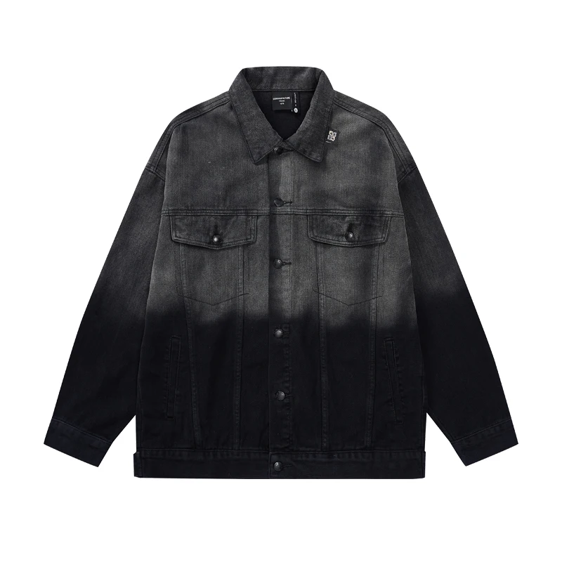 jkorean design gradiant color patchwork Multi-pocket denim jacket Men's loose oversized jacket
jkorean design gradiant color patchwork Multi-pocket denim jacket Men's loose oversized jacket