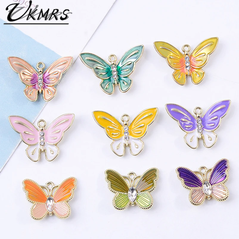 UKMRS Butterfly Charms Dripping Oil Pendant 16KC Gold Plated with Gemstones Chips Easy Peasy DIY Women Keychain Earring Bracelet
UKMRS Butterfly Charms Dripping Oil Pendant 16KC Gold Plated with Gemstones Chips Easy Peasy DIY Women Keychain Earring Bracelet