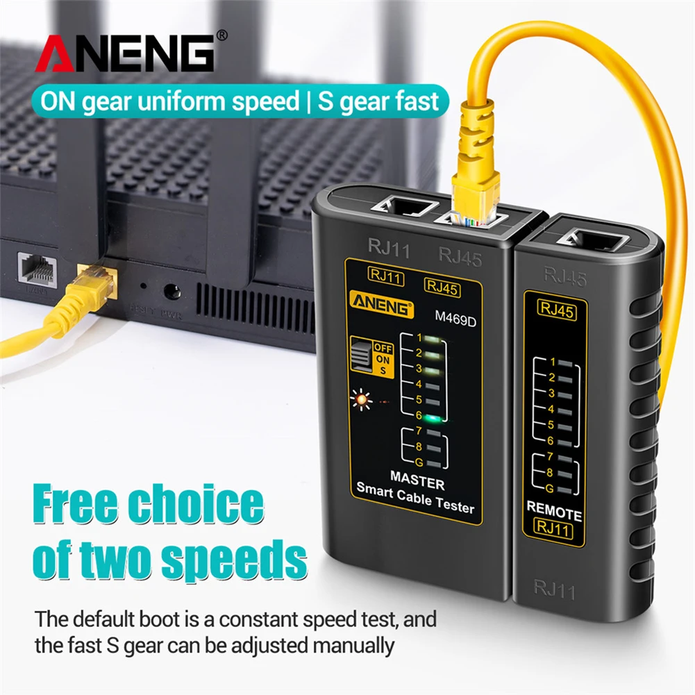 Сетевой Кабельный тестер ANENG M469D RJ45 RJ11, тестер RJ11, RJ12, Cat5, Cat6, Cat7, UTP, для ремонта телефонных кабелей, сетевой инструмент
Сетевой Кабельный тестер ANENG M469D RJ45 RJ11, тестер RJ11, RJ12, Cat5, Cat6, Cat7, UTP, для ремонта телефонных кабелей, сетевой инструмент