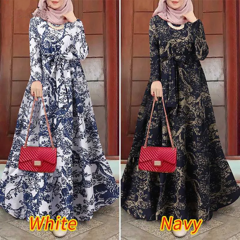 Muslim Fashion Women Dress Retro Print Loose Pullover Vestidos Largos Jalabiya for Women Moroccan Kaftan Evening Dresses Abaya
Muslim Fashion Women Dress Retro Print Loose Pullover Vestidos Largos Jalabiya for Women Moroccan Kaftan Evening Dresses Abaya