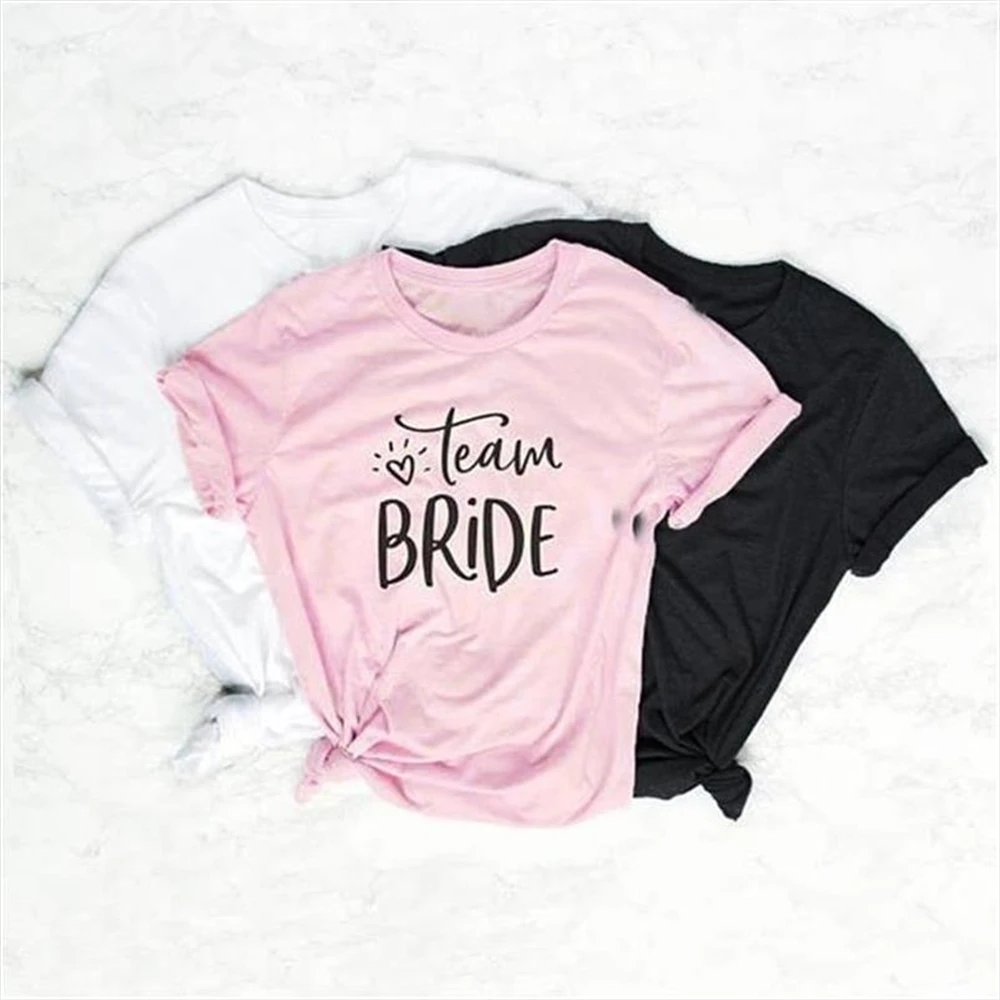 New Fashion Short Sleeve T Shirt For Women Team Bride Letters Print T Shirt Harajuku Tshirt Women Tops Off The Shoulder
New Fashion Short Sleeve T Shirt For Women Team Bride Letters Print T Shirt Harajuku Tshirt Women Tops Off The Shoulder