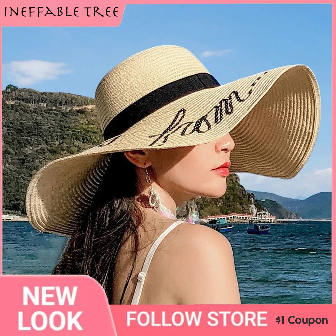 INS Handmade Weave Letter Sun Hats for Women 2022 Black Ribbon Large Brim Straw Hat Outdoor Beach Hat Summer Caps
INS Handmade Weave Letter Sun Hats for Women 2022 Black Ribbon Large Brim Straw Hat Outdoor Beach Hat Summer Caps