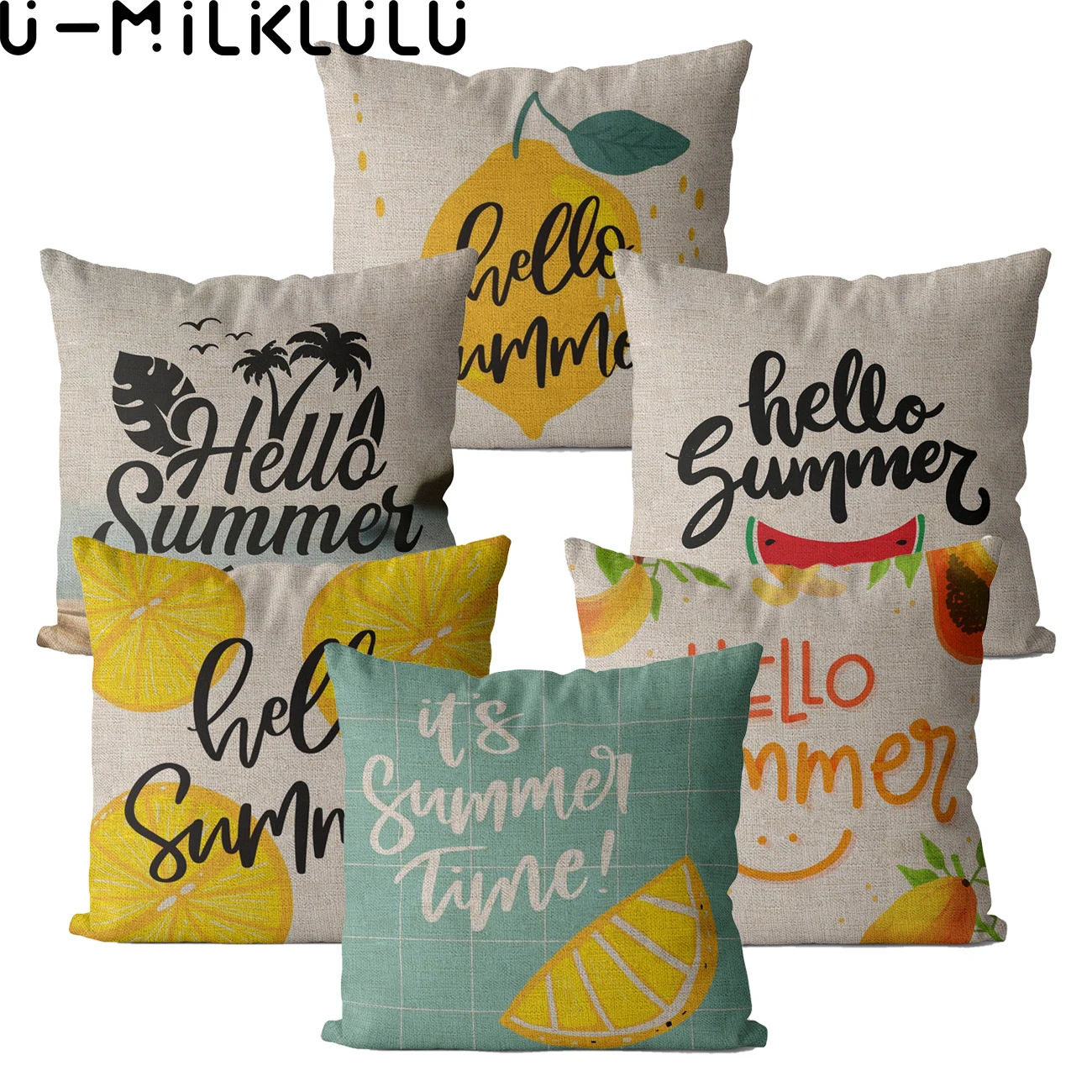 Hello Summer Cartoon Lemon Watermelon Home Decor 45*45 40X40 Pillow Covers Decorative Living Room Square Sofa Cushion Cover
Hello Summer Cartoon Lemon Watermelon Home Decor 45*45 40X40 Pillow Covers Decorative Living Room Square Sofa Cushion Cover