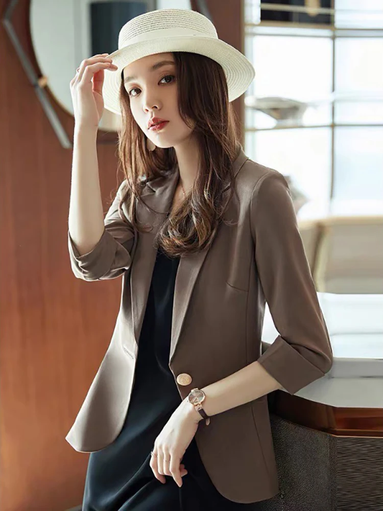 Fitshinling Elegant OL Women's Blazers Jackets 3/4 Sleeve Autumn Spring Blazer Mujer 2023 New In Outerwear Solid Slim Basic Coat
Fitshinling Elegant OL Women's Blazers Jackets 3/4 Sleeve Autumn Spring Blazer Mujer 2023 New In Outerwear Solid Slim Basic Coat