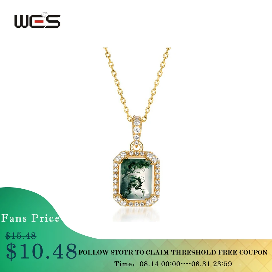 WES 925 Sterling Silver Natural 7*9mm Moss Agate Gemstone Pendant For Woman Girls Trendy Fine Jewelry Gifts Anniversary
WES 925 Sterling Silver Natural 7*9mm Moss Agate Gemstone Pendant For Woman Girls Trendy Fine Jewelry Gifts Anniversary