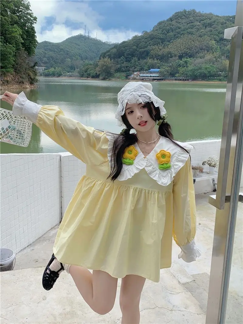 STSVZORR Kawaii Doll Neck Dress for Women 2023 New Sweet Girl Style Flower Loose and Cute Skirt
STSVZORR Kawaii Doll Neck Dress for Women 2023 New Sweet Girl Style Flower Loose and Cute Skirt