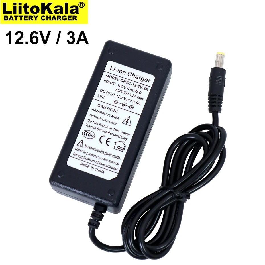 5pcs Liitokala 12.6V 3A Lithium Battery Charger 3 Series Lithium Cbattery 12V DC Battery Charger 5.5*2.1mm +US EU AC Power Cable
5pcs Liitokala 12.6V 3A Lithium Battery Charger 3 Series Lithium Cbattery 12V DC Battery Charger 5.5*2.1mm +US EU AC Power Cable
