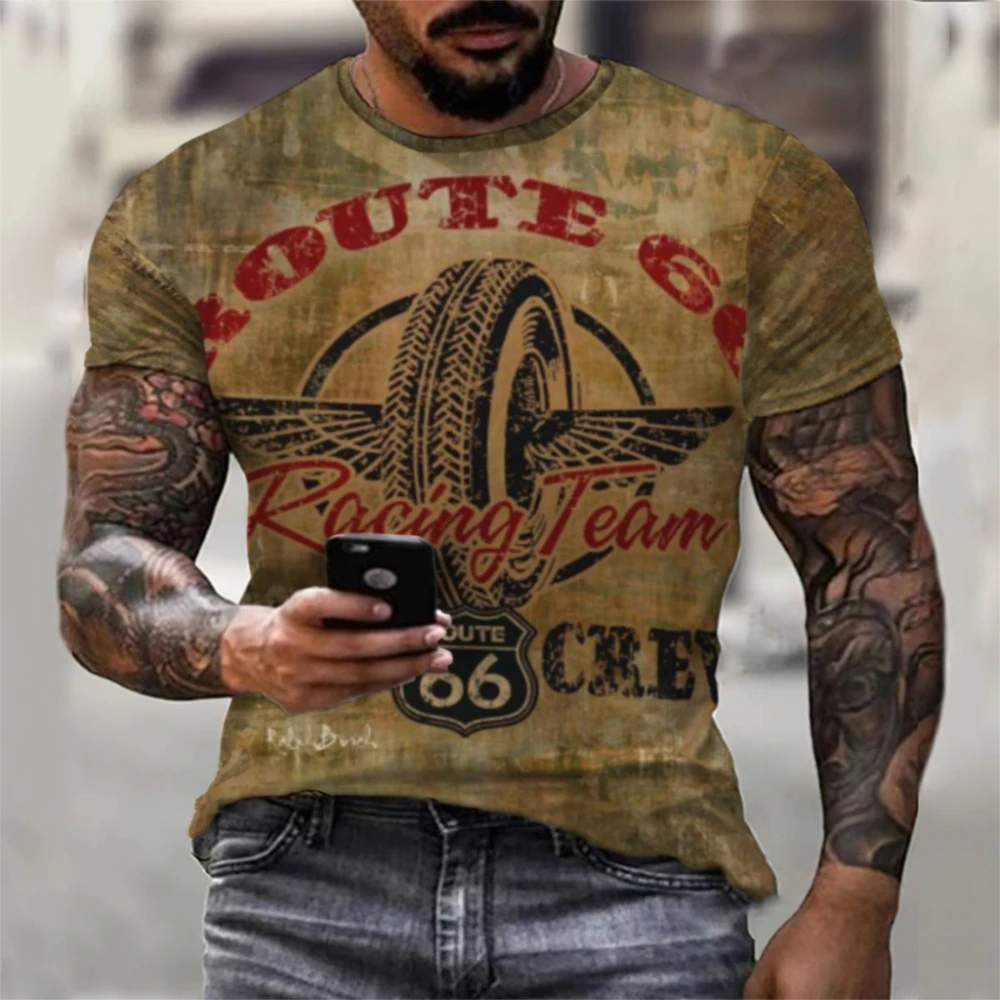 Vintage Men's T-shirt, Car Tire 3D Printed Short Sleeve Shirt, Street Fashion Trend Round Neck Summer Novelty Oversize Shirt
Vintage Men's T-shirt, Car Tire 3D Printed Short Sleeve Shirt, Street Fashion Trend Round Neck Summer Novelty Oversize Shirt