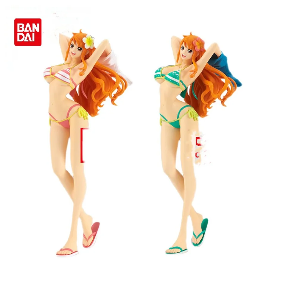 

Original Genuine One Piece 20cm Nami Swimsuit Standing Desktop Doll Model PVC Material Action Toy
