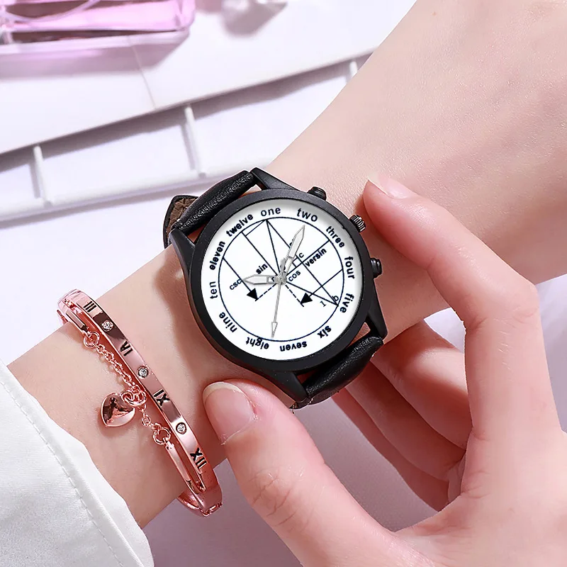 Fashion Round Quartz Innovative Math Dial Casual Wrist Watch Leather Strap Fashionable Clock for Waterproof Wristwatch for Women
Fashion Round Quartz Innovative Math Dial Casual Wrist Watch Leather Strap Fashionable Clock for Waterproof Wristwatch for Women