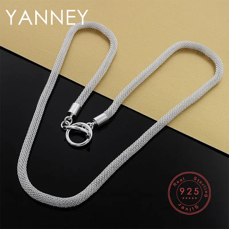 Fine 925 Sterling Silver 18 Inches Mesh Chain Necklace For Women Fashion Engagement Party Christmas Gift Jewelry
Fine 925 Sterling Silver 18 Inches Mesh Chain Necklace For Women Fashion Engagement Party Christmas Gift Jewelry