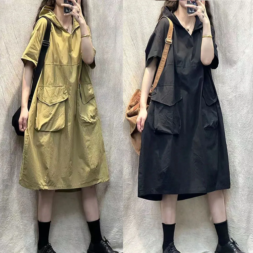2023 Hooded Casual Mid-length Dress Simple Design Loose and Comfortable Sunscreen women's pocket and knee pullover short sleeve
2023 Hooded Casual Mid-length Dress Simple Design Loose and Comfortable Sunscreen women's pocket and knee pullover short sleeve