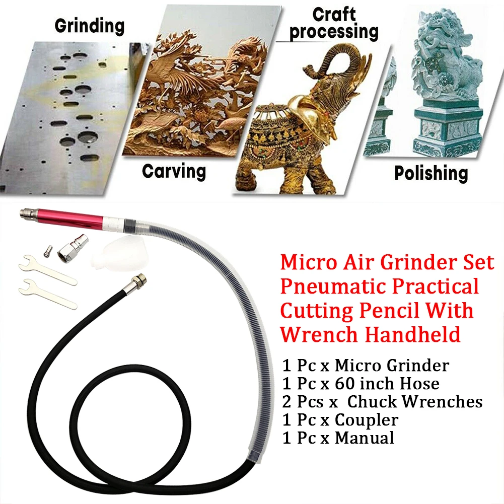 Micro Air Grinder Set Pneumatic Handheld Practical With Wrench Cutting Pencil Professional Milling Polishing Engraving Mini
Micro Air Grinder Set Pneumatic Handheld Practical With Wrench Cutting Pencil Professional Milling Polishing Engraving Mini