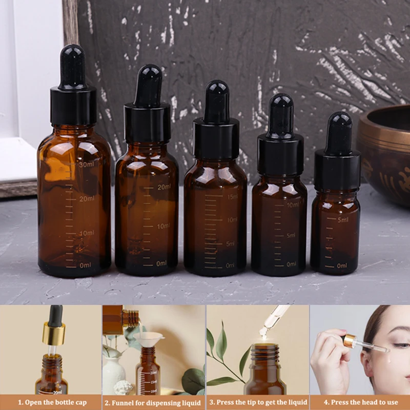 Refillable Essential Oil Bottles With Scale 5-30ml Reagent Eye Drop Amber Glass Aromatherapy Liquid Pipette Bottles For Travel
Refillable Essential Oil Bottles With Scale 5-30ml Reagent Eye Drop Amber Glass Aromatherapy Liquid Pipette Bottles For Travel
