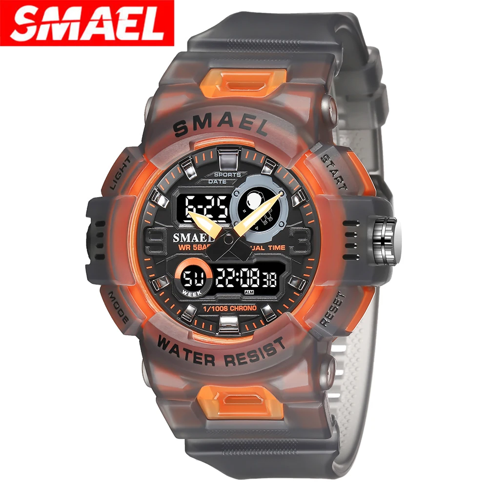 SMAEL 8063 Brand Quartz Domineering Military Men LED Movement Luxury Dual Display Electronic Fashion Shockproof Gift Watches
SMAEL 8063 Brand Quartz Domineering Military Men LED Movement Luxury Dual Display Electronic Fashion Shockproof Gift Watches