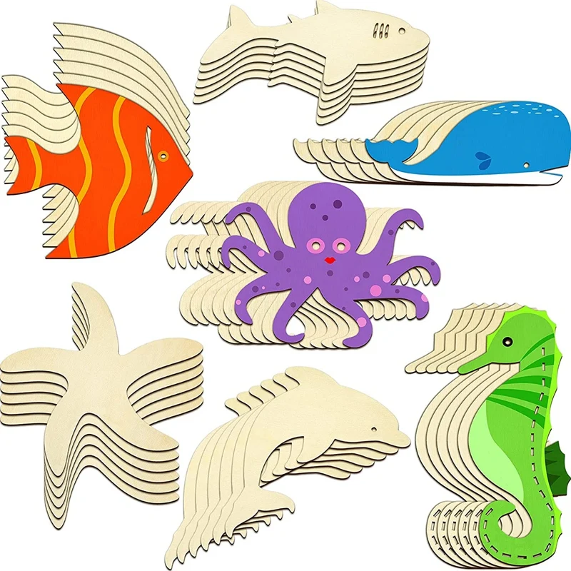 42 Pieces Unfinished Wood Cutouts Ocean Animals Wooden Paint Crafts for Kids Home Decor Ornament DIY Craft Art Project
42 Pieces Unfinished Wood Cutouts Ocean Animals Wooden Paint Crafts for Kids Home Decor Ornament DIY Craft Art Project