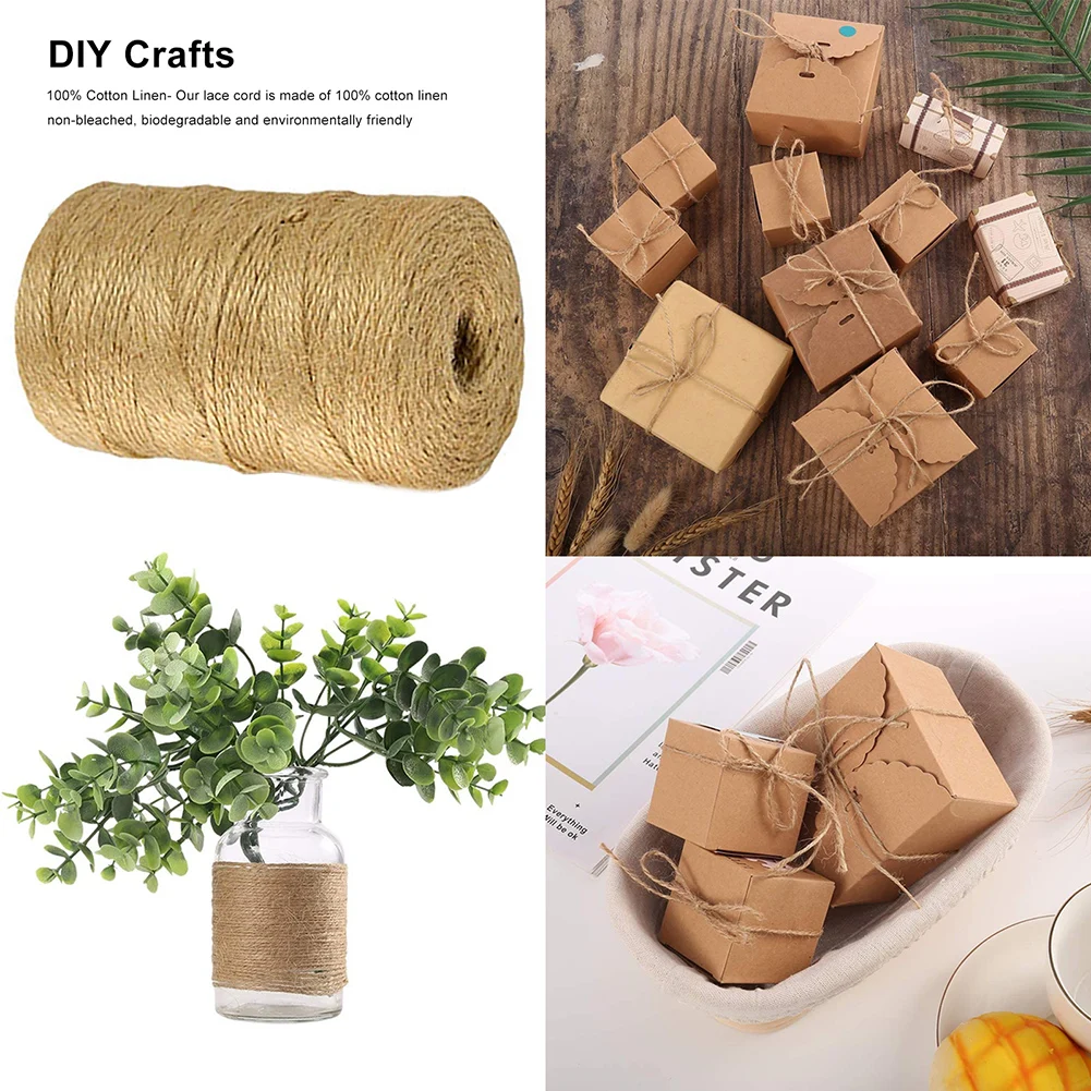200/400m Jute Twine Twisted Rope String Hemp Cords Thread Handwork DIY Crafts Gift Wrapping Gardening Wedding Party Decorations
200/400m Jute Twine Twisted Rope String Hemp Cords Thread Handwork DIY Crafts Gift Wrapping Gardening Wedding Party Decorations