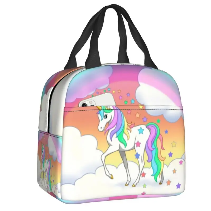 Pretty Rainbow Unicorn Falling Stars Thermal Insulated Lunch Bag Women Resuable Lunch Tote for School Multifunction Food Box
Pretty Rainbow Unicorn Falling Stars Thermal Insulated Lunch Bag Women Resuable Lunch Tote for School Multifunction Food Box