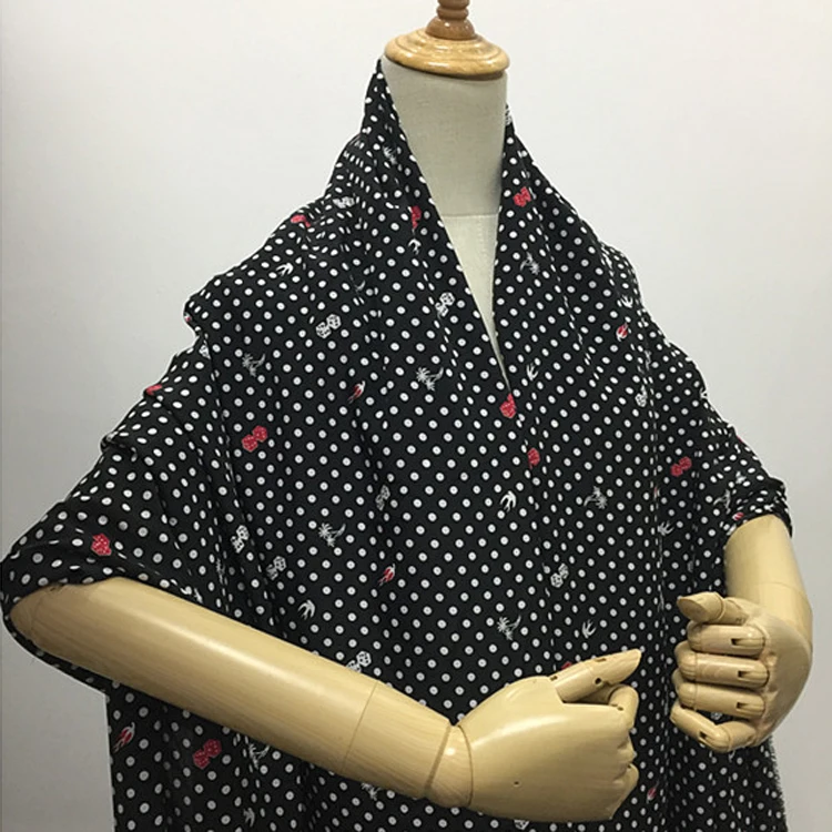 Fashion white polka dot print on black 100% pure mulberry silk crepe de chine fabric 138cm width for girl,SCDC1432
Fashion white polka dot print on black 100% pure mulberry silk crepe de chine fabric 138cm width for girl,SCDC1432