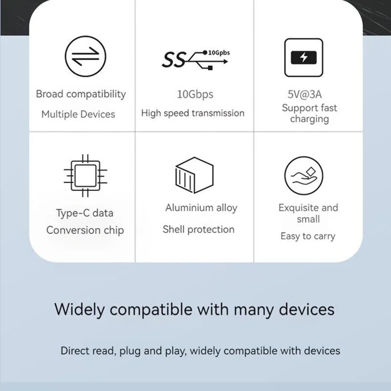 Металлический адаптер USB C 3 1 OTG 10 Гбит/с для быстрой передачи данных Type-C 3A зарядный