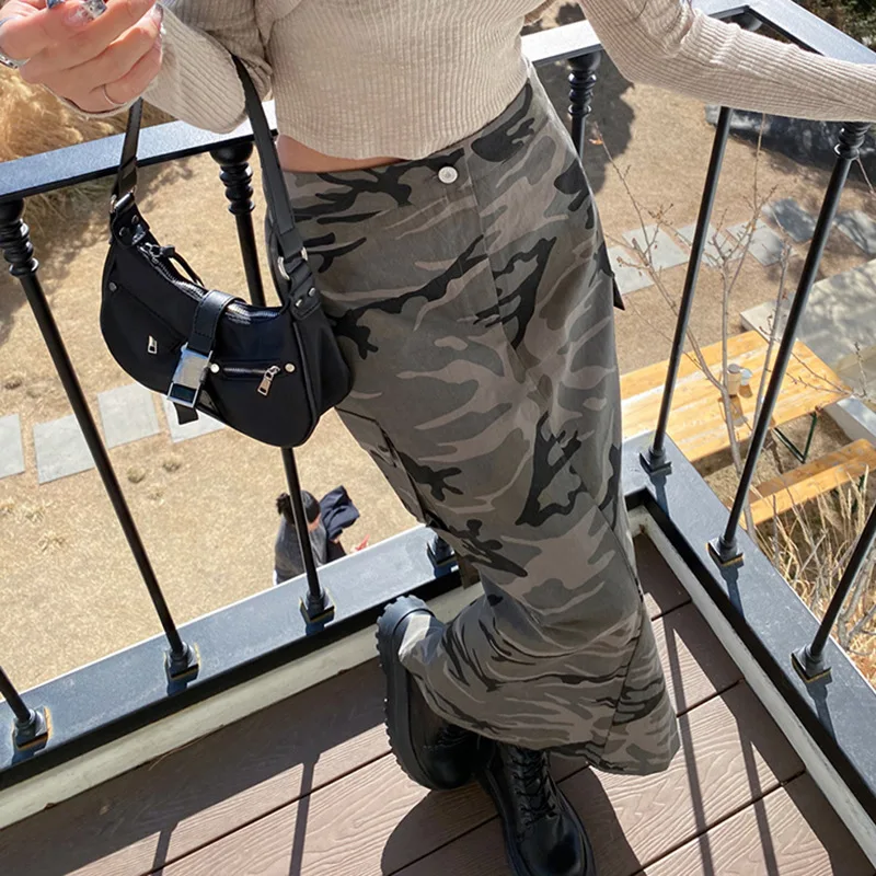 Goth Dark Camouflage Y2k Streetwear Cargo Skirts Women High Waist Gothic Casual Midi Skirt Grunge Pockets A-line Fashion Bottoms
Goth Dark Camouflage Y2k Streetwear Cargo Skirts Women High Waist Gothic Casual Midi Skirt Grunge Pockets A-line Fashion Bottoms