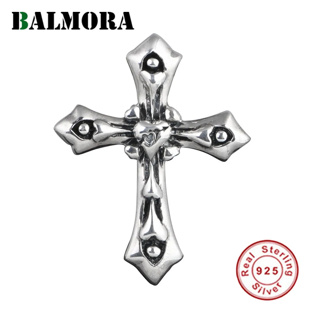 BALMORA Original 925 Silver Retro Cross Pendant For Women Men Hearts Cross Pendant Thai Silver Charm Jewelry Without Chain
BALMORA Original 925 Silver Retro Cross Pendant For Women Men Hearts Cross Pendant Thai Silver Charm Jewelry Without Chain