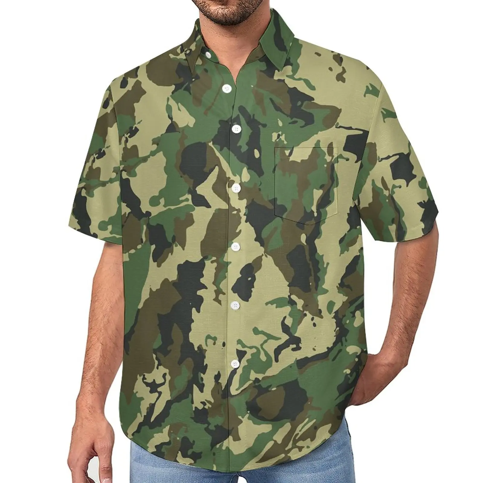 Army Camo Print Loose Shirt Man Beach Camouflage Casual Shirts Hawaii Printed Short-Sleeve Vintage Oversized Blouses
Army Camo Print Loose Shirt Man Beach Camouflage Casual Shirts Hawaii Printed Short-Sleeve Vintage Oversized Blouses
