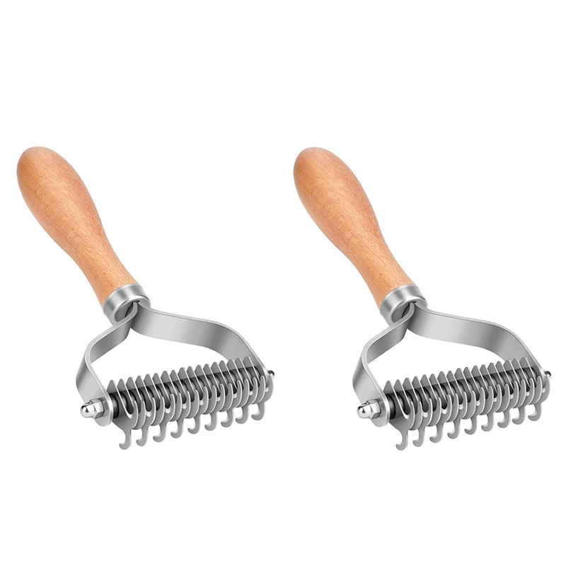 2X Pet Grooming Brush, 2 Sided Undercoat Rake For Dogs & Cats,Safe Dematting Comb & Deshedding Tool
2X Pet Grooming Brush, 2 Sided Undercoat Rake For Dogs & Cats,Safe Dematting Comb & Deshedding Tool