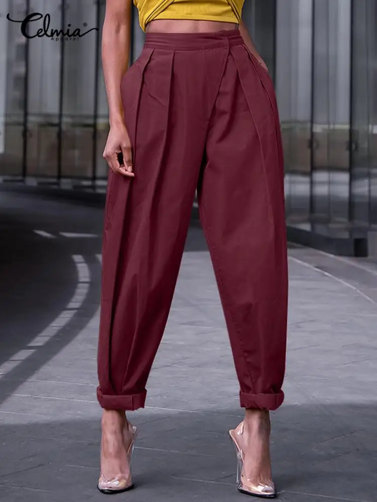 Celmia Women 2022 Solid Long Trousers Streetwear Elegant Casual Pleated Harem Pants Summer Fashion High Waist Pantalon Capris
Celmia Women 2022 Solid Long Trousers Streetwear Elegant Casual Pleated Harem Pants Summer Fashion High Waist Pantalon Capris