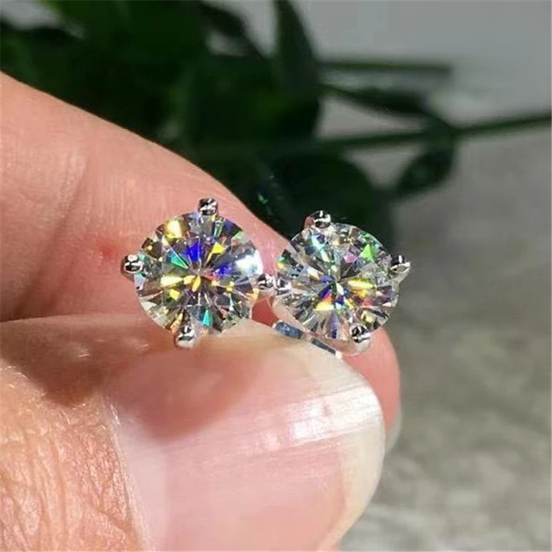 Classic Moissanite Stud Earrings 2CT Carat 4 Claws S925 Sterling Silver Fine Jewelry Diamond Tester Drop Shipping Certificae
Classic Moissanite Stud Earrings 2CT Carat 4 Claws S925 Sterling Silver Fine Jewelry Diamond Tester Drop Shipping Certificae