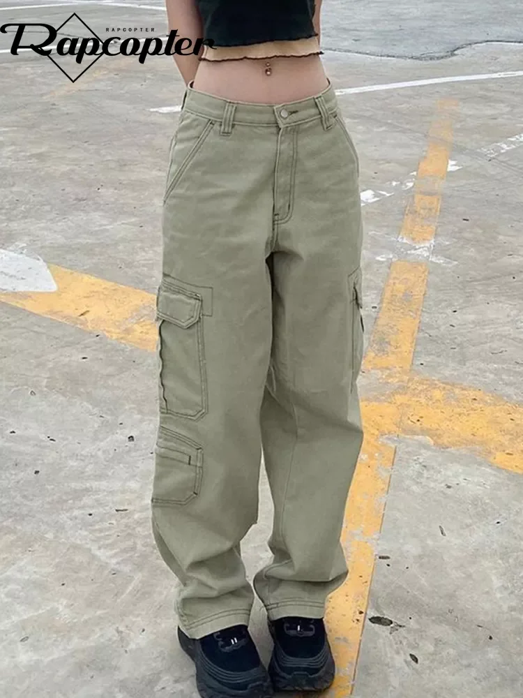 Rapcopter y2k Green Cargo Jeans Big Pockets Low Waisted Trousers Harajuku Casual Basic Sweatpants Women Retro Sporty Joggers 90s
Rapcopter y2k Green Cargo Jeans Big Pockets Low Waisted Trousers Harajuku Casual Basic Sweatpants Women Retro Sporty Joggers 90s