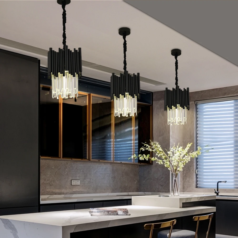Modern Black Chandelier Lighting For Dining Room Dia30cm Hanging Crystal Lamp Luxury Kitchen Island Led Cristal Light Fixture
Modern Black Chandelier Lighting For Dining Room Dia30cm Hanging Crystal Lamp Luxury Kitchen Island Led Cristal Light Fixture