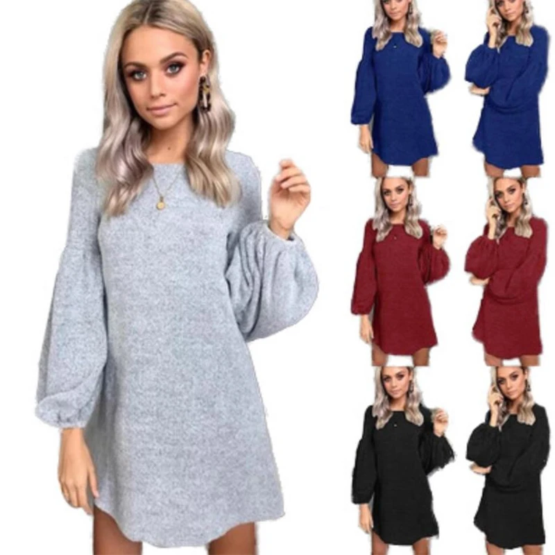 2022 Autumn Sweater Dress Women Loose Knitted Dress Ladies Knit Sweater Female O-neck Long Sleeve Party Dresses For Women 
2022 Autumn Sweater Dress Women Loose Knitted Dress Ladies Knit Sweater Female O-neck Long Sleeve Party Dresses For Women