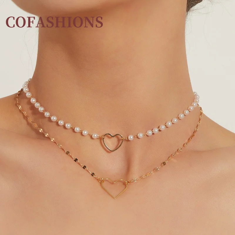 Luxury Pearl Heart Pendant Necklace for Women Kpop Choker Fashion Elegant Temperament Lady Double Layer Clavicle Chain Jewelry
Luxury Pearl Heart Pendant Necklace for Women Kpop Choker Fashion Elegant Temperament Lady Double Layer Clavicle Chain Jewelry