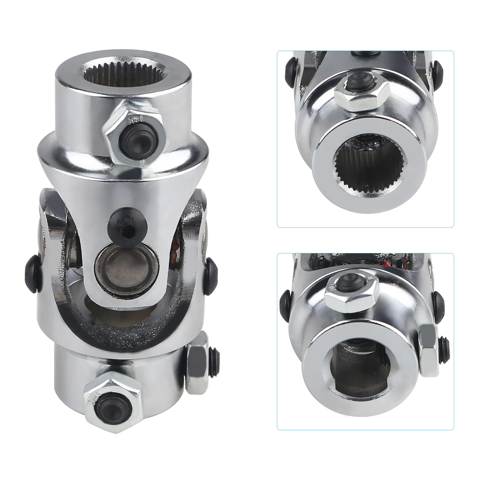 3/4"-36 Spline X 3/4" DD Universal Chrome Double Steering Shaft Joint U-Joint Coupler Single Steering Shaft Accessories
3/4"-36 Spline X 3/4" DD Universal Chrome Double Steering Shaft Joint U-Joint Coupler Single Steering Shaft Accessories