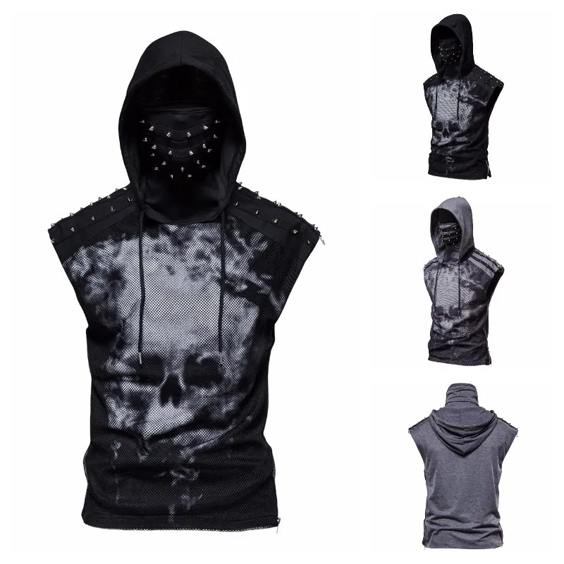 Men Gothic Printed Hoodie with Face Mask 3D Print Hooded Short Sleeve Shirt Fashion Casual Pullover Top Summer
Men Gothic Printed Hoodie with Face Mask 3D Print Hooded Short Sleeve Shirt Fashion Casual Pullover Top Summer
