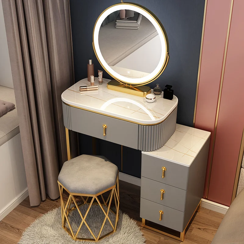 Drawer Bedroom Dressing Table Container Nordic LED European Luxury Dressing Table Mirror Chair Coiffeuse Furniture Makeup
Drawer Bedroom Dressing Table Container Nordic LED European Luxury Dressing Table Mirror Chair Coiffeuse Furniture Makeup