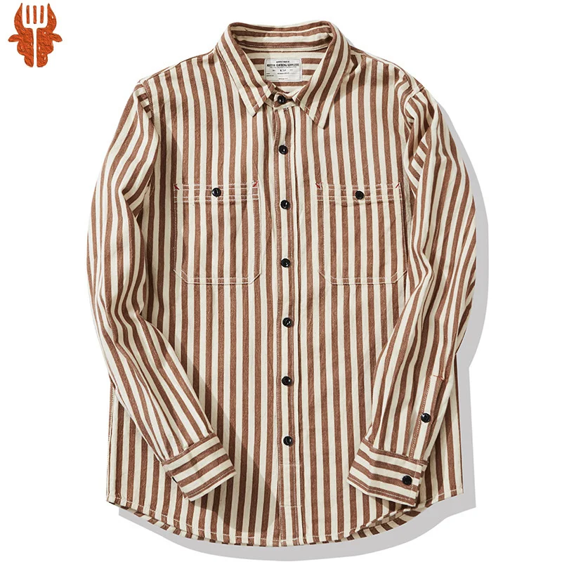 2023 Vintage Striped Work Shirt Men Spring Autumn New Washed Cotton Long Sleeve Workwear Shirts Streetwear Casual Couple Tops
2023 Vintage Striped Work Shirt Men Spring Autumn New Washed Cotton Long Sleeve Workwear Shirts Streetwear Casual Couple Tops