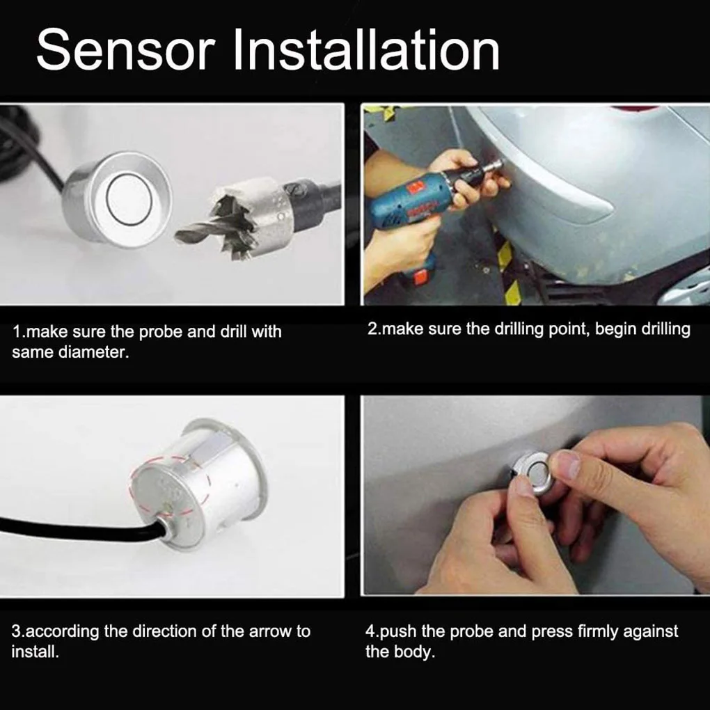4 Sensors Buzzer 22mm Car Parking Sensor Kit Reverse Backup Radar Sound Alert Indicator Probe System 12V Free Shipping
4 Sensors Buzzer 22mm Car Parking Sensor Kit Reverse Backup Radar Sound Alert Indicator Probe System 12V Free Shipping