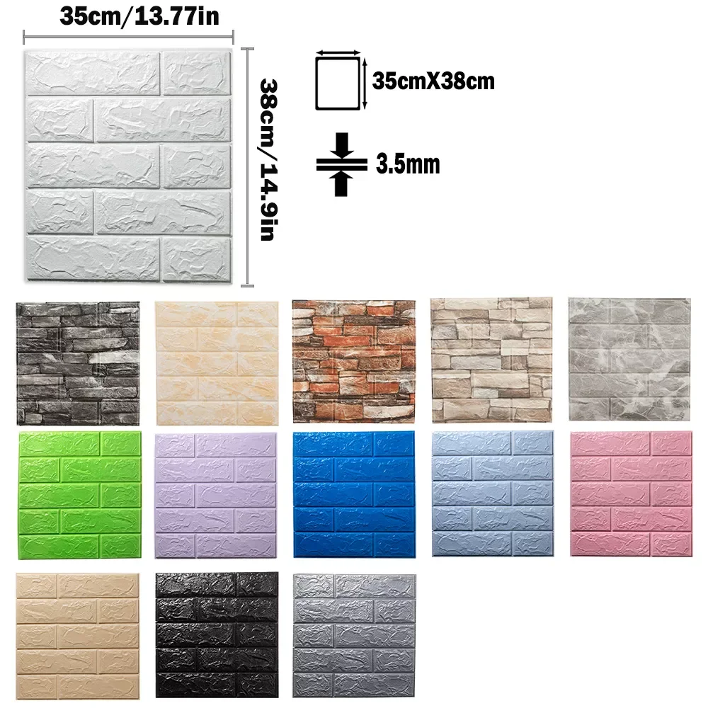 Decorative 3D Wall Stickers Self adhesive Wallpaper Foam Panels Home Decor Living Room Bedroom House Decoration Bathroom Sticker
Decorative 3D Wall Stickers Self adhesive Wallpaper Foam Panels Home Decor Living Room Bedroom House Decoration Bathroom Sticker