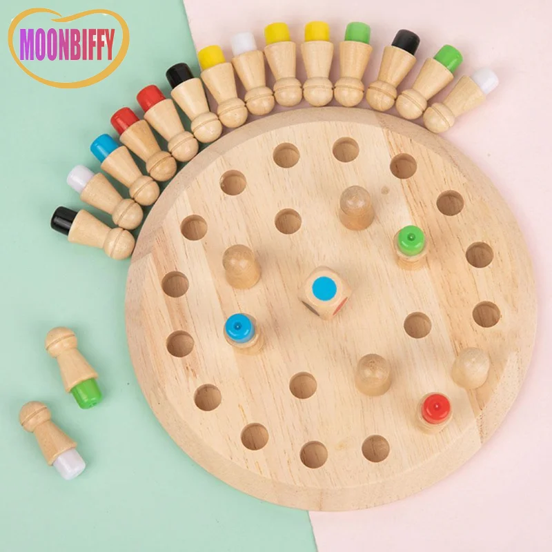 

Детские развивающие деревянные игрушки Монтессори, Обучающие цветные сенсорные игрушки, палочка для запоминания, шахматная головоломка, игра для детей